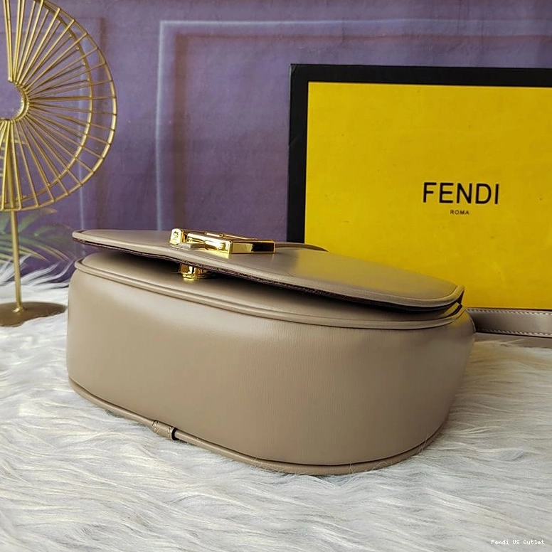 Cheap HOT Fendi In C'mon Leather Bag Grey Medium Calf 0803